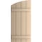 Ekena Millwork Smooth 4 Board Joined Board-n-Batten w/Elliptical Top Faux Wood Shutters, 22W x 62H, PR SHUBJL22X62SMPR - alternate 3